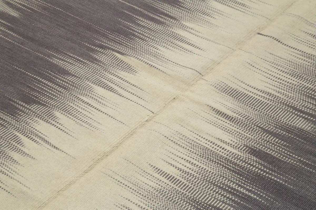 Gümgüm Modern Mor Pamuk Üstü Yün El Dokuma Kilim-199x292 - Görsel 5