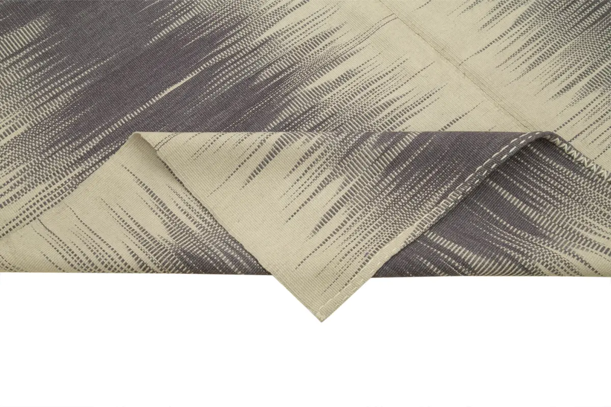 Gümgüm Modern Mor Pamuk Üstü Yün El Dokuma Kilim-199x292 - Görsel 6