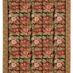 Needlepoint Kahverengi Pamuk Üzerine Yün El Dokuma Halı-183x278