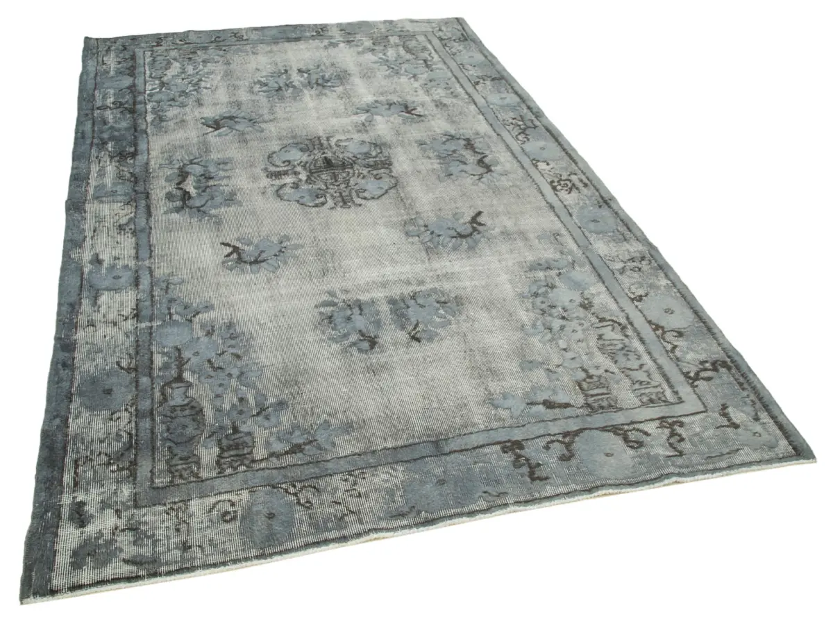 Oyma Gri Pamuk Üzerine Yün El Dokuma Kilim-172x264 - Görsel 2