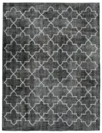 Modern Halı- Siyah Pamuk Üzerine Yün El Dokuma Halı-231x300