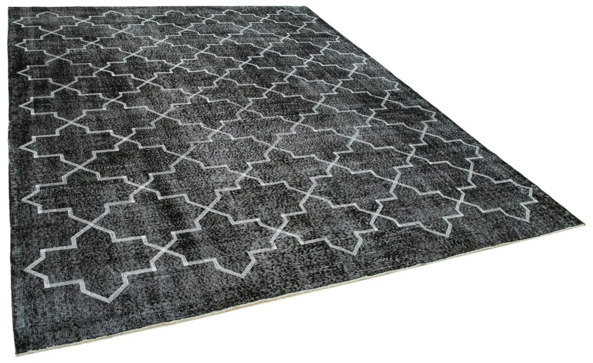 Modern Halı- Siyah Pamuk Üzerine Yün El Dokuma Halı-231x300 - Görsel 2