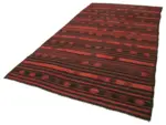 Cıcım Eskitme Turuncu Renk Keçi Kılı El Dokuma Kilim-187x344 - Görsel 3