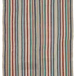 Chaput Çizgili Multi Renk Pamuk Üzerine Yün El Dokuma Kilim-223x300