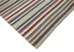 Chaput Çizgili Multi Renk Pamuk Üzerine Yün El Dokuma Kilim-223x300 - Görsel 4