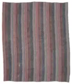 Chaput Çizgili Multi Renk Pamuk Üzerine Yün El Dokuma Kilim-240x285