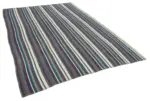 Chaput Çizgili Mor Renk Pamok Üzerine Yün El Dokuma Kilim-190x270 - Görsel 2
