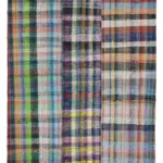 Chaput Patchwork Multi Renk Pamuk Üzerine Yün El Dokuma Kilim-208x307