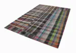 Chaput Patchwork Multi Renk Pamuk Üzerine Yün El Dokuma Kilim-208x307 - Görsel 2