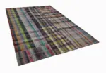 Chaput Patchwork Multi Renk Pamuk Üzerine Yün El Dokuma Kilim-208x307 - Görsel 3