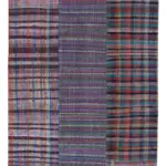 Chaput Patchwork Mor Renk Pamuk Üzerine Yün El Dokuma Kilim-207x302