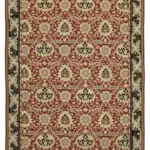 Needlepoint Kırmızı Pamuk Üzerine Yün El Dokuma Halı-278x368