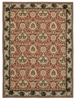 Needlepoint Kırmızı Pamuk Üzerine Yün El Dokuma Halı-278x368