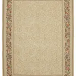 Needlepoint Bej Pamuk Üzerine Yün El Dokuma Halı-328x445