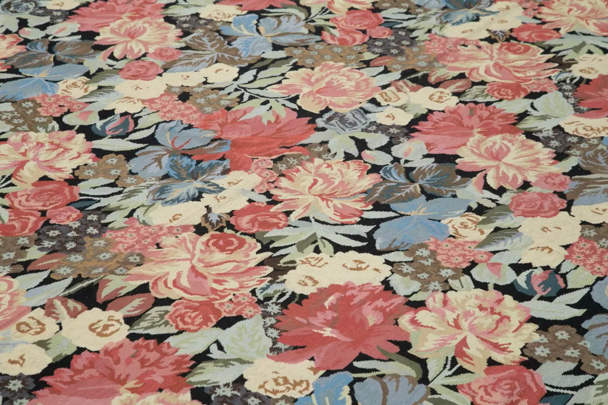 Needlepoint Bej Pamuk Üzerine Yün El Dokuma Halı-304x423 - Görsel 5