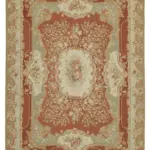 Needlepoint Bej Pamuk Üzerine Yün El Dokuma Halı-290x408