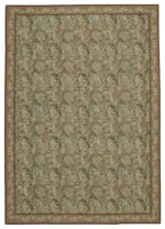 Needlepoint Bej Pamuk Üzerine Yün El Dokuma Halı-288x409