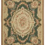 Needlepoint Bej Pamuk Üzerine Yün El Dokuma Halı-238x302