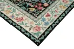 Needlepoint Siyah Pamuk Üzerine Yün El Dokuma Halı-237x303 - Görsel 4