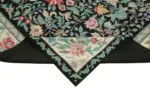 Needlepoint Siyah Pamuk Üzerine Yün El Dokuma Halı-237x303 - Görsel 6