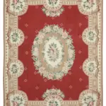 Needlepoint Bej Pamuk Üzerine Yün El Dokuma Halı-243x305