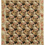 Needlepoint Bej Pamuk Üzerine Yün El Dokuma Halı-245x304