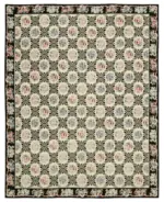 Needlepoint Bej Pamuk Üzerine Yün El Dokuma Halı-232x290