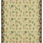 Needlepoint Bej Pamuk Üzerine Yün El Dokuma Halı-182x270