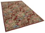 Needlepoint Kırmızı Pamuk Üzerine Yün El Dokuma Halı-178x274 - Görsel 2