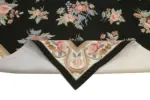 Needlepoint Siyah Pamuk Üzerine Yün El Dokuma Halı-180x275 - Görsel 6