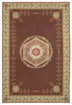 Needlepoint Kırmızı Pamuk Üzerine Yün El Dokuma Halı-181x273