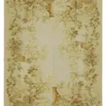 Needlepoint Bej Pamuk Üzerine Yün El Dokuma Halı-189x279