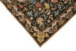 Needlepoint Siyah Pamuk Üzerine Yün El Dokuma Halı-182x270 - Görsel 4