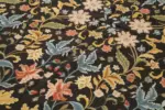 Needlepoint Siyah Pamuk Üzerine Yün El Dokuma Halı-182x270 - Görsel 5