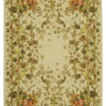 Needlepoint Bej Pamuk Üzerine Yün El Dokuma Halı-182x280