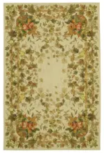 Needlepoint Bej Pamuk Üzerine Yün El Dokuma Halı-182x280