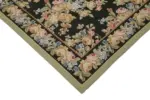 Needlepoint Siyah Pamuk Üzerine Yün El Dokuma Halı-180x272 - Görsel 4