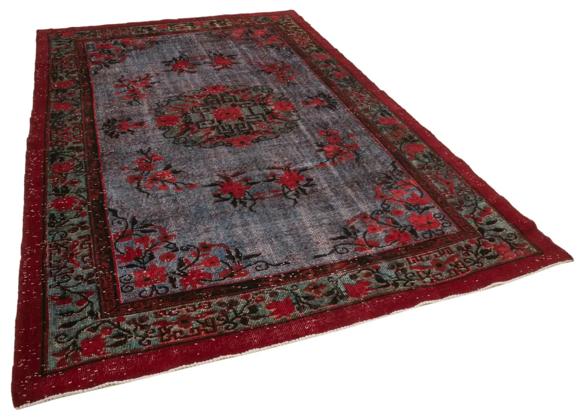 Oyma Kırmızı Pamuk Üzerine Yün El Dokuma Kilim-196x302 - Görsel 2