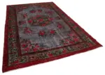 Oyma Kırmızı Pamuk Üzerine Yün El Dokuma Kilim-196x302 - Görsel 2