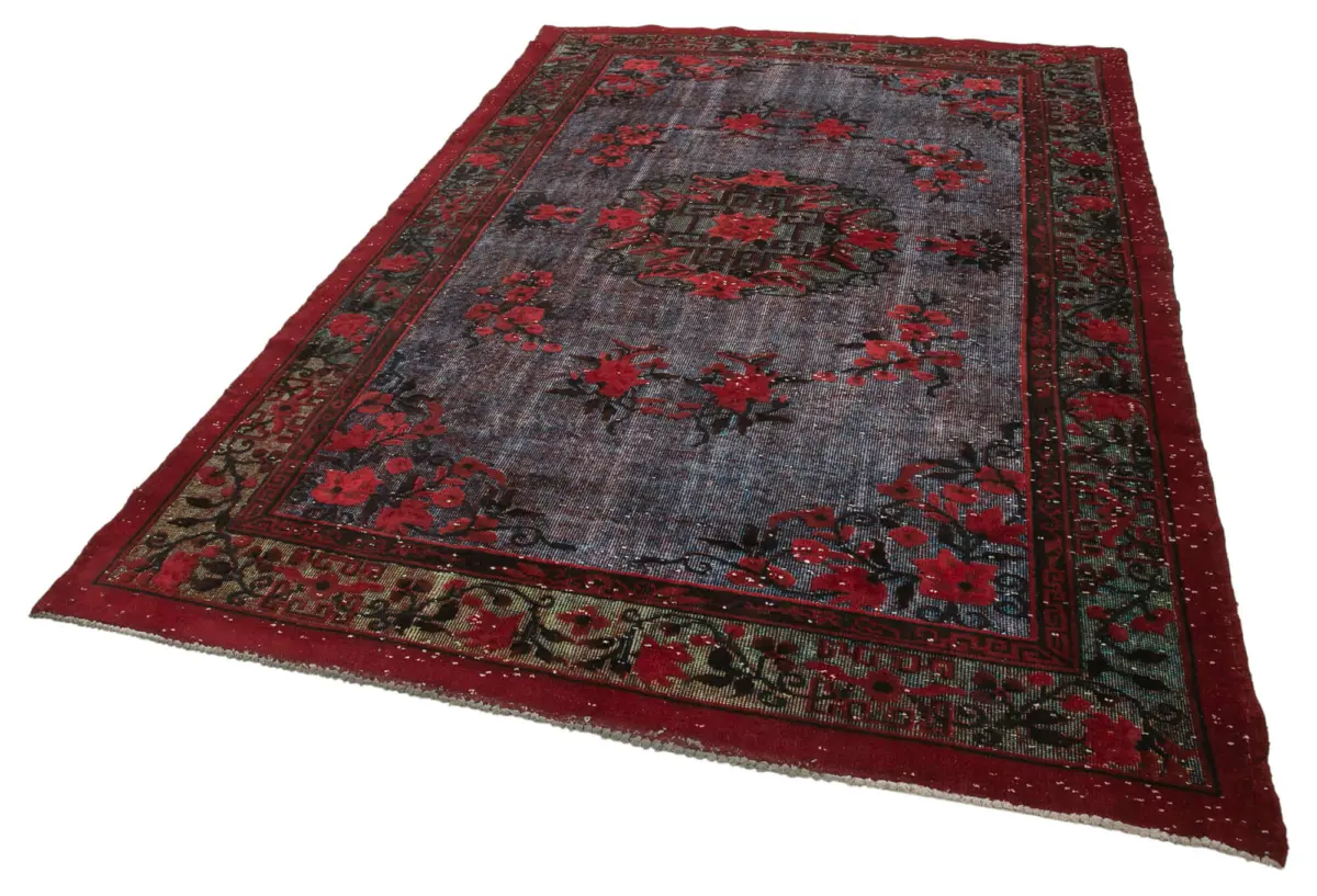 Oyma Kırmızı Pamuk Üzerine Yün El Dokuma Kilim-196x302 - Görsel 3