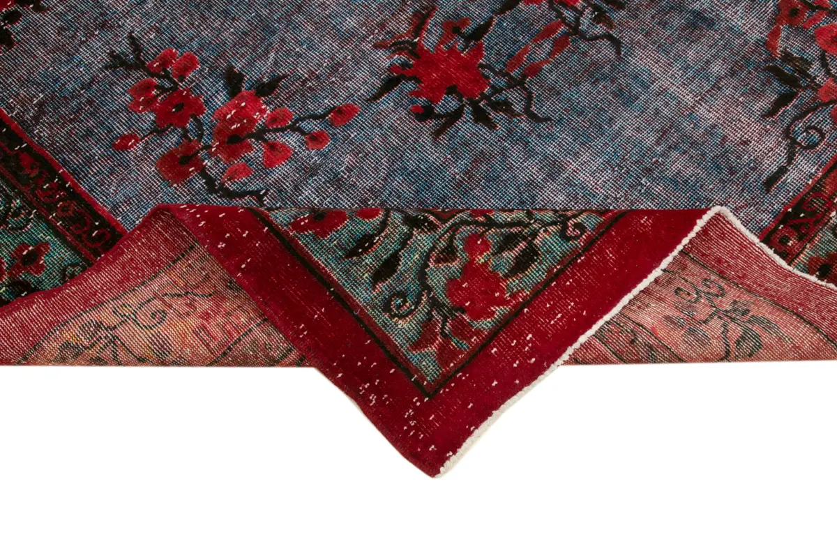 Oyma Kırmızı Pamuk Üzerine Yün El Dokuma Kilim-196x302 - Görsel 6