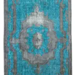 Oyma Gri Pamuk Üzerine Yün El Dokuma Kilim-156x285