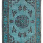 Oyma Mavi Pamuk Üzerine Yün El Dokuma Kilim-200x291