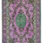 Oyma Pembe Pamuk Üzerine Yün El Dokuma Kilim-175x278