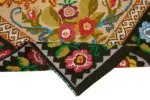 Moldovian Klasik Göbekli Siyah Pamuk Üzerine Yün El Dokuma Kilim-196x243 - Görsel 6