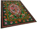 Moldovian Klasik Göbekli Siyah Pamuk Üzerine Yün El Dokuma Kilim-151x246 - Görsel 2