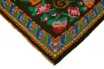 Moldovian Klasik Göbekli Siyah Pamuk Üzerine Yün El Dokuma Kilim-205x213 - Görsel 4