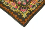 Moldovian Klasik Göbekli Siyah Pamuk Üzerine Yün El Dokuma Kilim-219x326 - Görsel 4