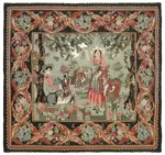 Moldovian Klasik Göbekli Siyah Pamuk Üzerine Yün El Dokuma Kilim-196x214