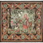 Moldovian Klasik Göbekli Siyah Pamuk Üzerine Yün El Dokuma Kilim-196x214